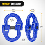 Nilight Safety Chain Connector Link, 1/2In Tow Hitch Hammerlock Coupling Link, 2 Pack Forged Steel Tow Chain Connector for Chain Link/Recovery Rope Link/Shackle, 12000 lbs Load Limit, Blue, view 4