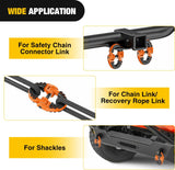 Nilight Safety Chain Connector Link, 1/2In Tow Hitch Hammerlock Coupling Link, 2 Pack Forged Steel Tow Chain Connector for Chain Link/Recovery Rope Link/Shackle, 12000 lbs Load Limit, Orange, view 2