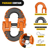 Nilight Safety Chain Connector Link, 1/2In Tow Hitch Hammerlock Coupling Link, 2 Pack Forged Steel Tow Chain Connector for Chain Link/Recovery Rope Link/Shackle, 12000 lbs Load Limit, Orange, view 3