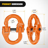 Nilight Safety Chain Connector Link, 1/2In Tow Hitch Hammerlock Coupling Link, 2 Pack Forged Steel Tow Chain Connector for Chain Link/Recovery Rope Link/Shackle, 12000 lbs Load Limit, Orange, view 4