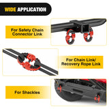 Nilight Safety Chain Connector Link, 1/2In Tow Hitch Hammerlock Coupling Link, 2 Pack Forged Steel Tow Chain Connector for Chain Link/Recovery Rope Link/Shackle, 12000 lbs Load Limit, Red, view 2