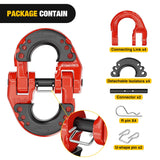 Nilight Safety Chain Connector Link, 1/2In Tow Hitch Hammerlock Coupling Link, 2 Pack Forged Steel Tow Chain Connector for Chain Link/Recovery Rope Link/Shackle, 12000 lbs Load Limit, Red, view 3