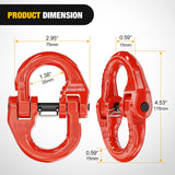 Nilight Safety Chain Connector Link, 1/2In Tow Hitch Hammerlock Coupling Link, 2 Pack Forged Steel Tow Chain Connector for Chain Link/Recovery Rope Link/Shackle, 12000 lbs Load Limit, Red, view 4