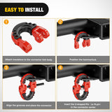 Nilight Safety Chain Connector Link, 1/2In Tow Hitch Hammerlock Coupling Link, 2 Pack Forged Steel Tow Chain Connector for Chain Link/Recovery Rope Link/Shackle, 12000 lbs Load Limit, Red, view 5