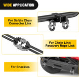 Nilight Safety Chain Connector Link, 1/2In Tow Hitch Hammerlock Coupling Link, 2 Pcs Forged Steel Tow Chain Connector for Chain Link/Recovery Rope Link/Shackle, 12000 lbs Load Limit, Grey, view 2