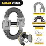 Nilight Safety Chain Connector Link, 1/2In Tow Hitch Hammerlock Coupling Link, 2 Pcs Forged Steel Tow Chain Connector for Chain Link/Recovery Rope Link/Shackle, 12000 lbs Load Limit, Grey, view 3