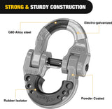 Nilight Safety Chain Connector Link, 1/2In Tow Hitch Hammerlock Coupling Link, 2 Pcs Forged Steel Tow Chain Connector for Chain Link/Recovery Rope Link/Shackle, 12000 lbs Load Limit, Grey, view 6