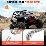 Nilight Safety Flag with Quick-Connect Spring Base & Carry Bag, Adjustable Height 3.4FT, 6.6FT, 10FT, 11.8 Inchx11.8 Inch Heavy Duty PVC Reflective Flag for ATV UTV Offroad Jeep Truck Dune Buggy Boat 4x4s SxS, view 4
