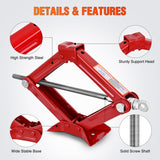 Nilight Scissor Jack for Car 1.5 Ton (3307 lbs), Heavy Duty Steel Scissor Lift Jack Car Kit with Crank Handle for Sedan SUV MPV Tire Changing, 3.18 Inch-13.6 Inch Lifting Range Portable Small Jack, Red, view 4