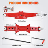 Nilight Scissor Jack for Car 1.5 Ton (3307 lbs), Heavy Duty Steel Scissor Lift Jack Car Kit with Crank Handle for Sedan SUV MPV Tire Changing, 3.18 Inch-13.6 Inch Lifting Range Portable Small Jack, Red, view 5