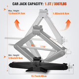 Nilight Scissor Jack for Car 1.5 Ton(3307 lbs), Heavy Duty Steel Scissor Lift Jack Car Kit with Ratchet Wrench for Sedan SUV MPV Tire Changing, 3.9 Inch-13.6 Inch Lifting Range Portable Small Jack Black, view 2