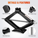 Nilight Scissor Jack for Car 1.5 Ton(3307 lbs), Heavy Duty Steel Scissor Lift Jack Car Kit with Ratchet Wrench for Sedan SUV MPV Tire Changing, 3.9 Inch-13.6 Inch Lifting Range Portable Small Jack Black, view 4