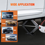 Nilight Scissor Jack for Car 1.5 Ton(3307 lbs), Heavy Duty Steel Scissor Lift Jack Car Kit with Ratchet Wrench for Sedan SUV MPV Tire Changing, 3.9 Inch-13.6 Inch Lifting Range Portable Small Jack Black, view 6
