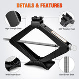 Nilight Scissor Jack for Car 2 Ton (4409 lbs), Heavy Duty Steel Scissor Lift Jack Car Kit with Crank Handle for Sedan SUV MPV Tire Changing, 3.9 Inch-15.7 Inch Lifting Range Portable Small Jack, Black, view 4