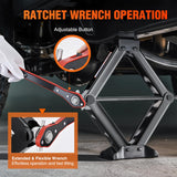 Nilight Scissor Jack Kit for Car 1.5 Ton(3307 lbs), Heavy Duty Portable Steel Scissor Lift Jack Car Tire Changing Kit with Ratchet & Lug Wrench for Sedan SUV MPV, 3.9 Inch-13.6 Inch Lifting Range, Black, view 3