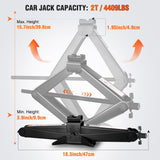 Nilight Scissor Jack Kit for Car 2 Ton(4409 lbs), Heavy Duty Portable Steel Scissor Lift Jack Car Tire Changing Kit with Ratchet & Lug Wrench for Sedan SUV MPV, 3.9 Inch-15.7 Inch Lifting Range, Black, view 2