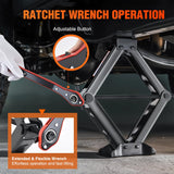 Nilight Scissor Jack Kit for Car 2 Ton(4409 lbs), Heavy Duty Portable Steel Scissor Lift Jack Car Tire Changing Kit with Ratchet & Lug Wrench for Sedan SUV MPV, 3.9 Inch-15.7 Inch Lifting Range, Black, view 3