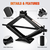 Nilight Scissor Jack Kit for Car 2 Ton(4409 lbs), Heavy Duty Portable Steel Scissor Lift Jack Car Tire Changing Kit with Ratchet & Lug Wrench for Sedan SUV MPV, 3.9 Inch-15.7 Inch Lifting Range, Black, view 5