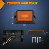 Nilight Side Marker Light 2PCS Square 3LED Amber Front Rear Indicator Clearance Lights Reflective Lens Surface Mounted Waterproof for 12V Truck Trailer Boat RV, view 2