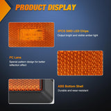 Nilight Side Marker Light 2PCS Square 3LED Amber Front Rear Indicator Clearance Lights Reflective Lens Surface Mounted Waterproof for 12V Truck Trailer Boat RV, view 4