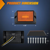 Nilight Side Marker Light 4PCS Square 3LED Amber Front Rear Indicator Clearance Lights Reflective Lens Surface Mounted Waterproof for 12V Truck Trailer Boat RV, view 2