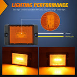 Nilight Side Marker Light 4PCS Square 3LED Amber Front Rear Indicator Clearance Lights Reflective Lens Surface Mounted Waterproof for 12V Truck Trailer Boat RV, view 3