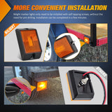 Nilight Side Marker Light 4PCS Square 3LED Amber Front Rear Indicator Clearance Lights Reflective Lens Surface Mounted Waterproof for 12V Truck Trailer Boat RV, view 5