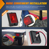 Nilight Side Marker Light 4PCS Square 3LED Red Amber Front Rear Clearance Indicator Lights Reflective Lens Surface Mounted Waterproof for 12V Truck Trailer RV Boat, view 5