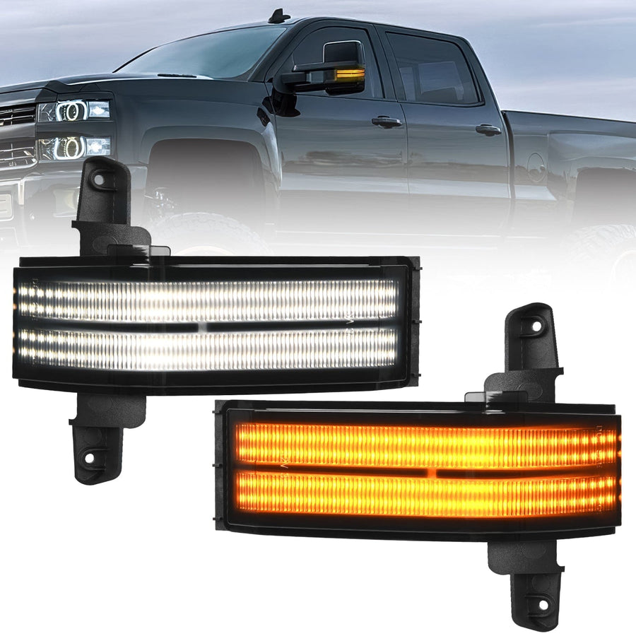 Nilight 2016 2017 2018 2019 Chevy Silverado GMC Sierra 1500 2500HD 3500HD Side Mirror Marker Light