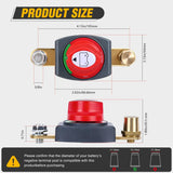 Nilight Side Post Battery Disconnect Switch with Adapter Negative | 12V-48V 275A Marine Battery Kill Switch ON OFF Negative Power Cut Shut Off for Boat Car RV, view 2