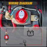 Nilight Side Post Battery Disconnect Switch with Adapter Negative | 12V-48V 275A Marine Battery Kill Switch ON OFF Negative Power Cut Shut Off for Boat Car RV, view 3