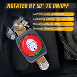 Nilight Side Post Battery Disconnect Switch with Adapter Negative | 12V-48V 275A Marine Battery Kill Switch ON OFF Negative Power Cut Shut Off for Boat Car RV, view 6
