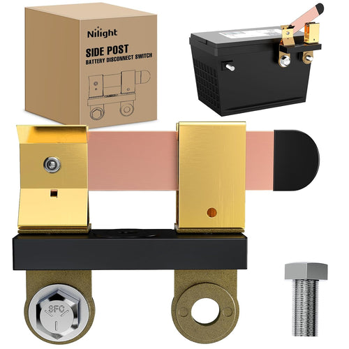 Nilight Side Post Knife Blade Master Switch 12V 24V 250A Battery Negative Disconnect Shut Off Kill Power Isolator for Car Truck Marine RV Vehicle and Electrical Equipment