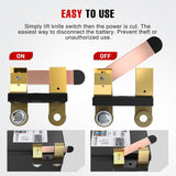 Nilight Side Post Knife Blade Master Switch 12V 24V 250A Battery Negative Disconnect Shut Off Kill Power Isolator for Car Truck Marine RV Vehicle and Electrical Equipment, view 3
