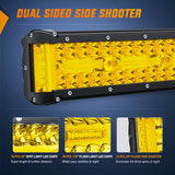 Nilight Side Shooter LED Light Bar 20 Inch Triple Row Spot Flood Combo Yellow Beam Lighting with 5Pin Rocker Switch Wiring Harness Kit for Off-Road Light on Truck SUV ATV UTV, view 3