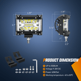 Nilight Side Shooter LED Light Bar 2PCS 4.3 Inch Triple Row Spot Flood Combo Lights Work Lighting with 5Pin Rocker Switch Wiring Harness Kit for Off Road Light on Truck SUV ATV UTV, view 3