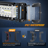 Nilight Side Shooter LED Light Bar 2PCS 4.3 Inch Triple Row Spot Flood Combo Lights Work Lighting with 5Pin Rocker Switch Wiring Harness Kit for Off Road Light on Truck SUV ATV UTV, view 5