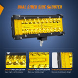 Nilight Side Shooter LED Light Bar 2PCS 7 Inch Triple Row Spot Flood Combo Yellow Beam Pods with 5Pin Rocker Switch Wiring Harness Kit for Off Road Lighting on Truck SUV ATV UTV, view 3