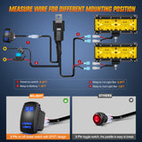 Nilight Side Shooter LED Light Bar 2PCS 7 Inch Triple Row Spot Flood Combo Yellow Beam Pods with 5Pin Rocker Switch Wiring Harness Kit for Off Road Lighting on Truck SUV ATV UTV, view 5