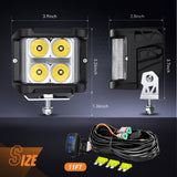 Nilight Side Shooter LED Light Pods with Amber DRL 4 Inch 26 W Spot Flood Combo LED Cubes Light w/ 16AWG Wiring Kit for Offroad Driving Fog Light Auxiliary Light on Truck ATV UTV, view 2