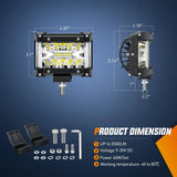 Nilight Side Shooter LED Lights 2PCS 4.3inch with Wiring Kit for Truck SUV | Triple Row Spot Flood Combo Bar, 16AWG Harness Switch, Fog Driving Work Lighting on Pick-up Boat Tractor ATV UTV, ZH610, view 5