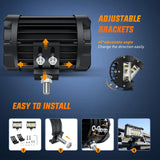 Nilight Side Shooter LED Lights 2PCS 4.3inch with Wiring Kit for Truck SUV | Triple Row Spot Flood Combo Bar, 16AWG Harness Switch, Fog Driving Work Lighting on Pick-up Boat Tractor ATV UTV, ZH610, view 6