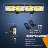 Nilight Side Shooter Light Bar 12Inch Triple Row Spot Flood Combo Work Off Road Lighting on Truck SUV ATV UTV, view 2