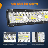 Nilight Side Shooter Light Bar 12Inch Triple Row Spot Flood Combo Work Off Road Lighting on Truck SUV ATV UTV, view 5