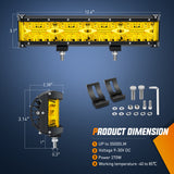 Nilight Side Shooter Light Bar 12Inch Triple Row Spot Flood Combo Yellow Beam Work Lights with 5Pin Rocker Switch Wiring Harness Kit for Off-Road Lighting on Truck SUV ATV UTV, view 2