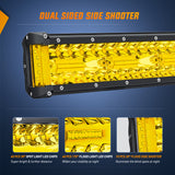 Nilight Side Shooter Light Bar 12Inch Triple Row Spot Flood Combo Yellow Beam Work Lights with 5Pin Rocker Switch Wiring Harness Kit for Off-Road Lighting on Truck SUV ATV UTV, view 3