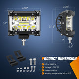 Nilight Side Shooter Light Bar 2 PCS 4.3 Inch Triple Row Spot Flood Combo for Off Road Fog Driving Work Lighting on Truck SUV ATV UTV, view 2