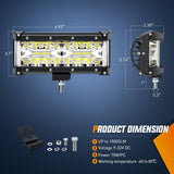 Nilight Side Shooter Light Bar 7 Inch Triple Row Spot Flood Combo Work Off Road Lighting on Truck SUV ATV UTV, view 2