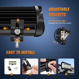 Nilight Side Shooter Light Bar 7 Inch Triple Row Spot Flood Combo Work Off Road Lighting on Truck SUV ATV UTV, view 4