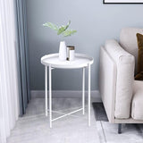 Nilight Side Table, End Table Metal Small Table Indoor Outdoor & Snack Bedside Table Sofa Side Snack Table Accent Coffee Table Living Room Bedroom Balcony 1 Layer (White), view 2